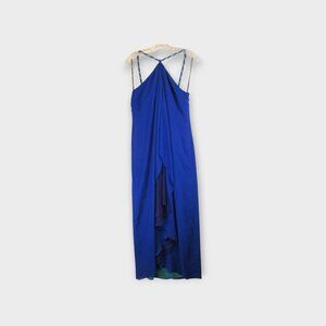 Muse Braided Halter Maxi Dress Size 8 Royal Blue Teal